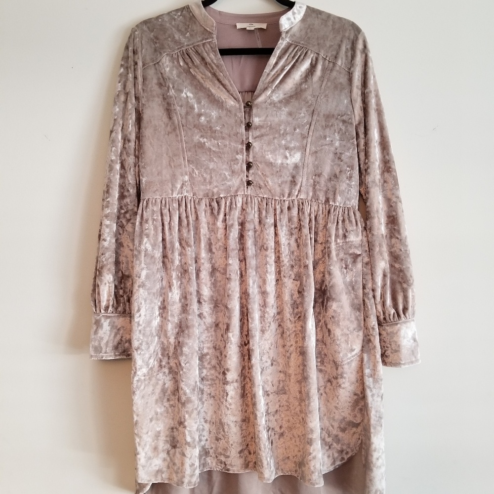 velvet button up dress